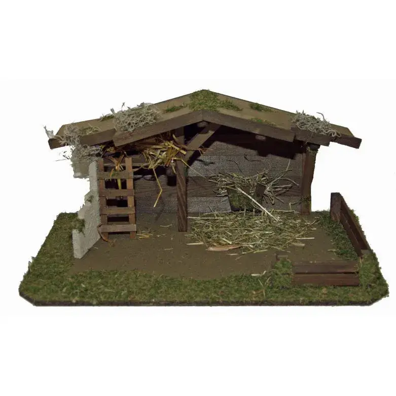 Eenvoudige lege kerststal (42x25x18cm)