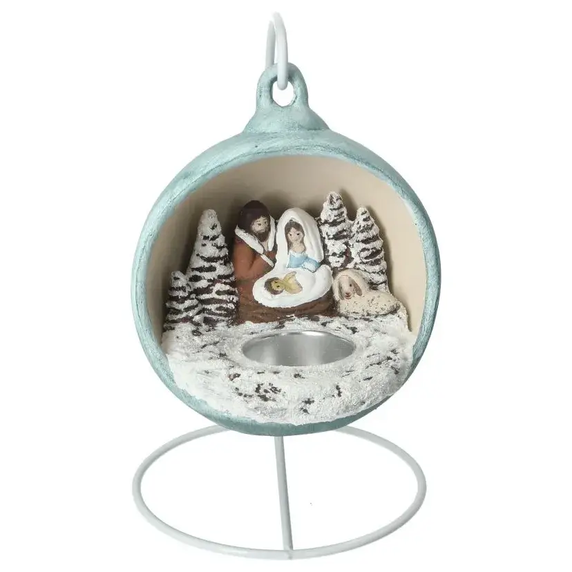 Christmas nativity in a ceramic christmasball 12 cm