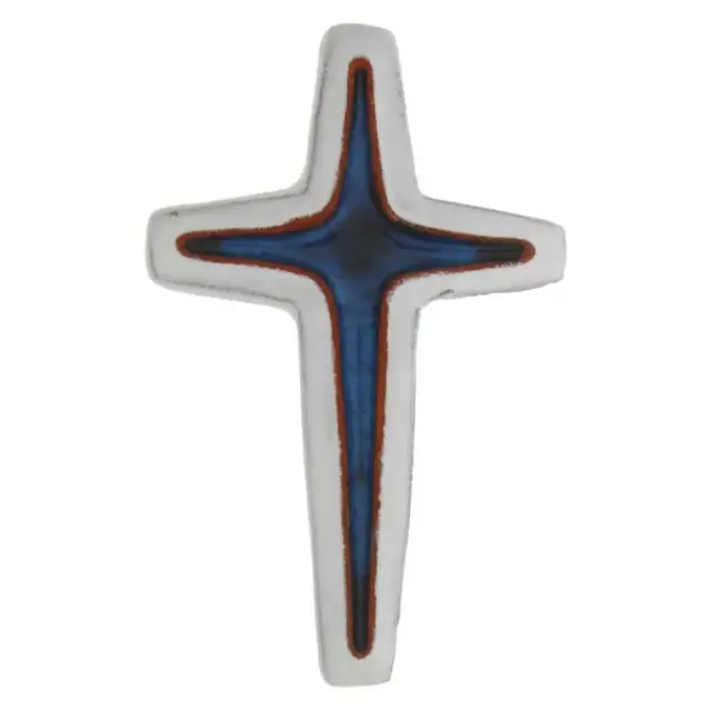 Cross Ceramic 13.5 x 9 Cm White Blue Dolphin