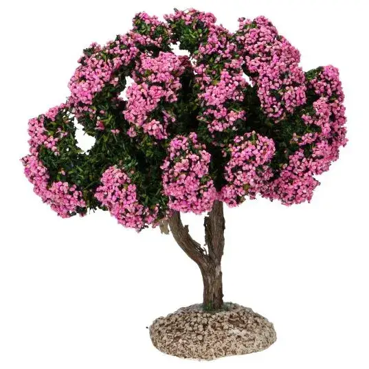 Décor pour santons de Provence Arbre rose H 15 cm