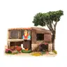 Décor pour santons de Provence Poulailler avec arbre 18 x 10 cm