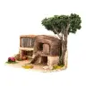 Décor pour santons de Provence Poulailler avec arbre 18 x 10 cm