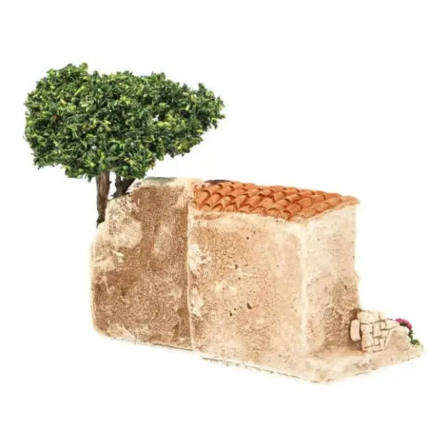 Décor pour santons de Provence Poulailler avec arbre 18 x 10 cm