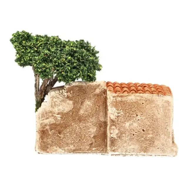 Décor pour santons de Provence Poulailler avec arbre 18 x 10 cm