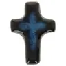 Croix Céramique - 11 X 8.5 cm - Bleu Foncé