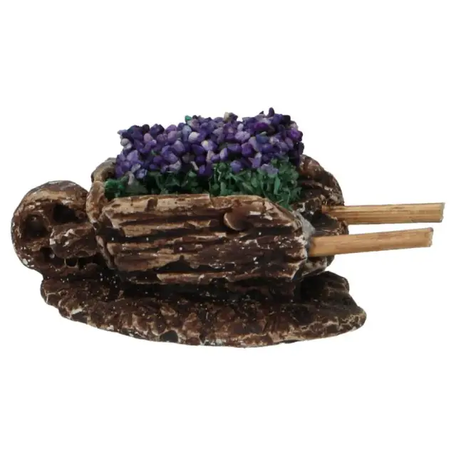 Décor pour santons de Provence Brouette avec lavande 7x3x2 cm