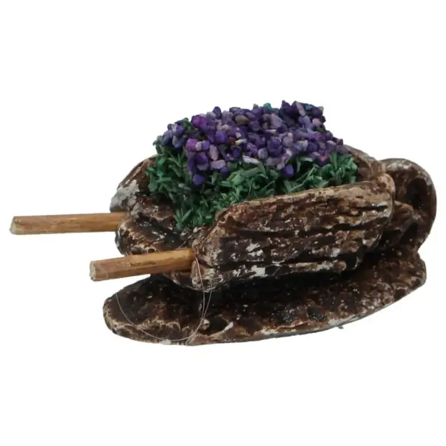 Décor pour santons de Provence Brouette avec lavande 7x3x2 cm