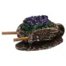 Décor pour santons de Provence Brouette avec lavande 7x3x2 cm
