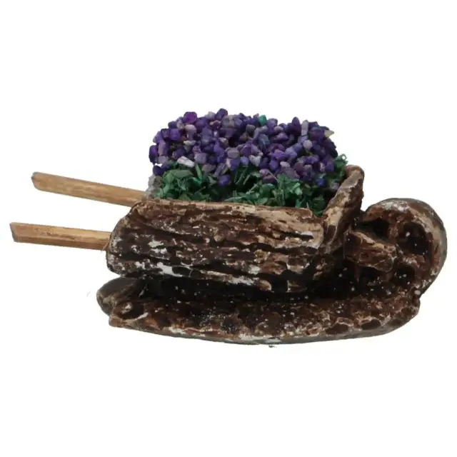 Décor pour santons de Provence Brouette avec lavande 7x3x2 cm