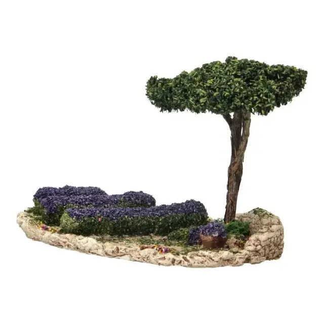 Décor pour santons de Provence Champ de lavandes 25x15 cm