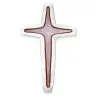 Croix Ceramique 13.5 X 9 Cm Blanc + Violet