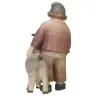 Enfant à la chèvre : crèche de Noël en bois Pema 12 cm