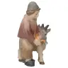Enfant à la chèvre : crèche de Noël en bois Pema 12 cm