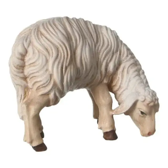 Kerstgroep Heide Hannah Houtsnijwerk : schaap/Grazend voor kerstfiguren van 20 cm / Gekleurd
