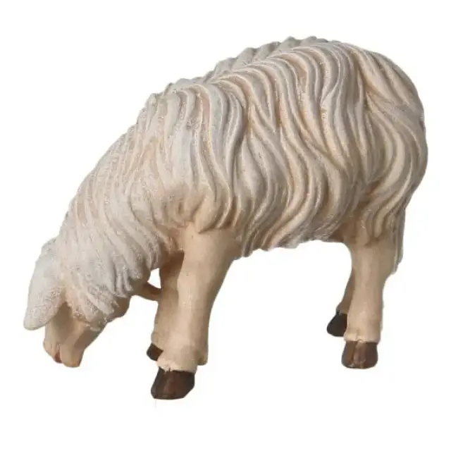 Kerstgroep Heide Hannah Houtsnijwerk : schaap/Grazend voor kerstfiguren van 20 cm / Gekleurd
