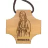 Hanger op koord - OLV Banneux - 3.2 X 3.2 cm - Olijvenhout