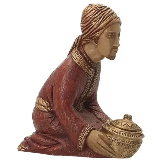 Mage Gaspar à genou - 23 cm - rouge/brun