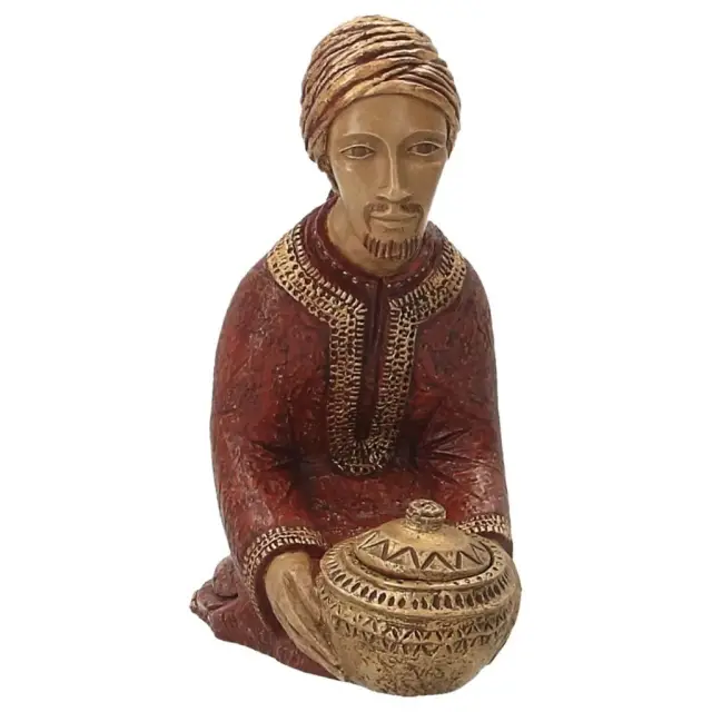 Mage Gaspar à genou - 23 cm - rouge/brun