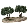 Décor pour santons de Provence Champ d'oliviers avec 2 arbres 22 x 15 cm