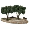 Décor pour santons de Provence Champ d'oliviers avec 2 arbres 22 x 15 cm