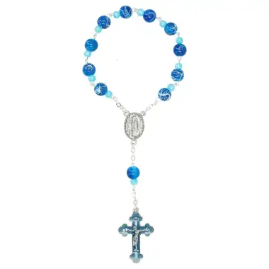 Dizainier Bleu Coeur + croix / émail bleu