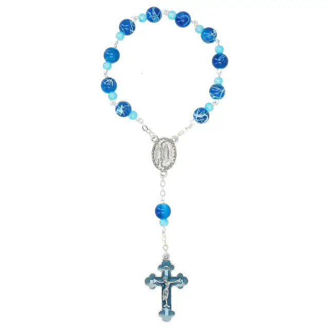 Dizainier Bleu Coeur + croix / émail bleu