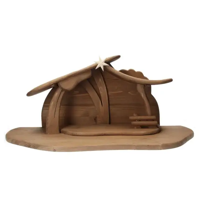 Cabane ( 64 X 28 cm) pour personnages de 12 cm - Ton bois foncé