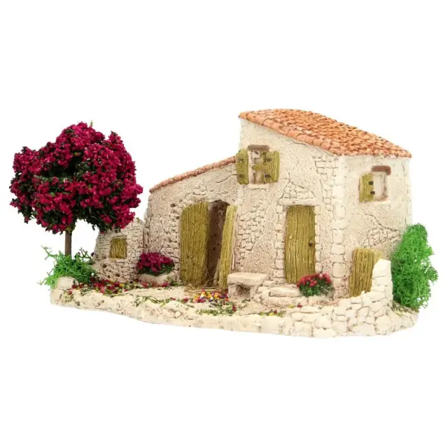 Décor pour santons de Provence Mazet avec arbre 21 x 11 x 10