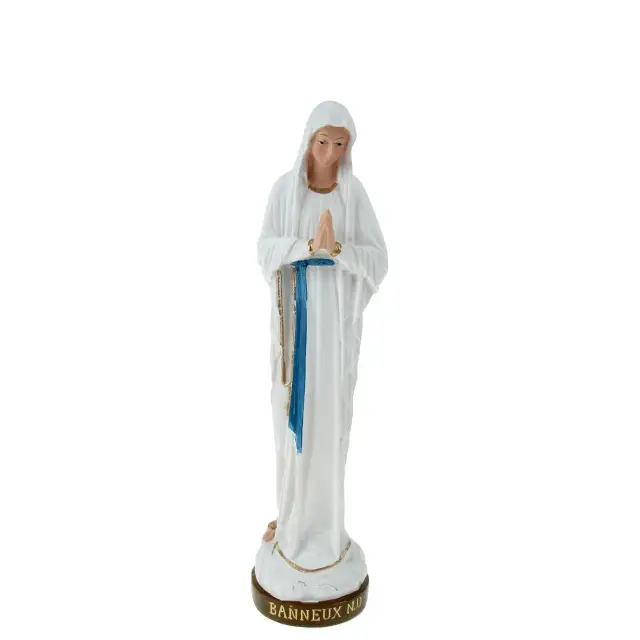 Statue Notre Dame de Banneux 15 cm résine colorée
