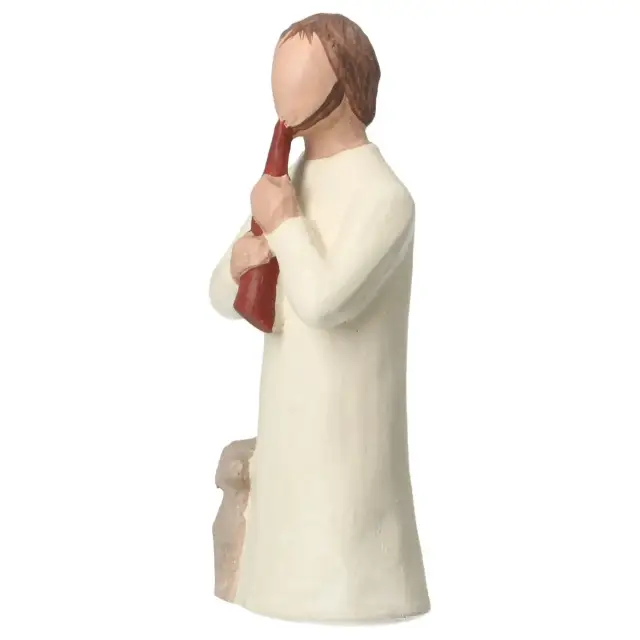 Nativity scene Onillon 10 cm stone white - Shepherd with a flute