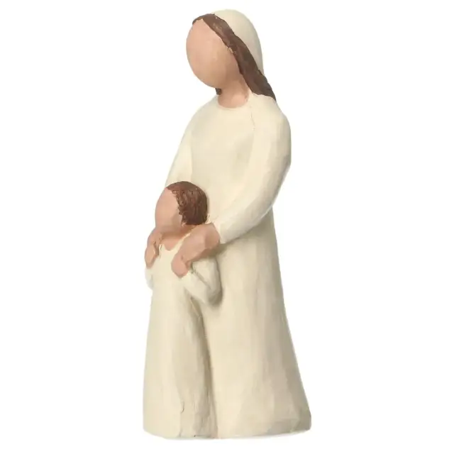Nativity scene Onillon 10 cm stone white - Shepherdess with child
