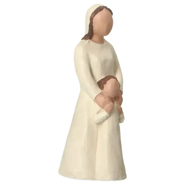 Nativity scene Onillon 10 cm stone white - Shepherdess with child