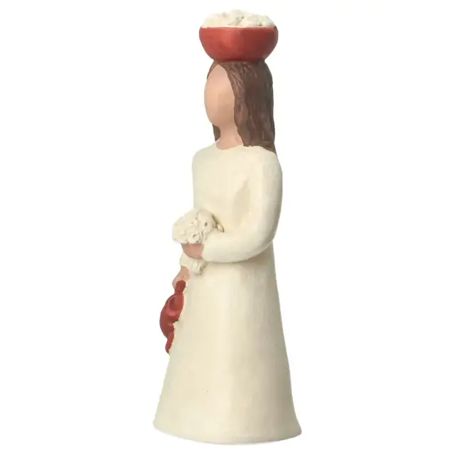 Nativity scene Onillon 10 cm stone white - Shepherdess with Flowers