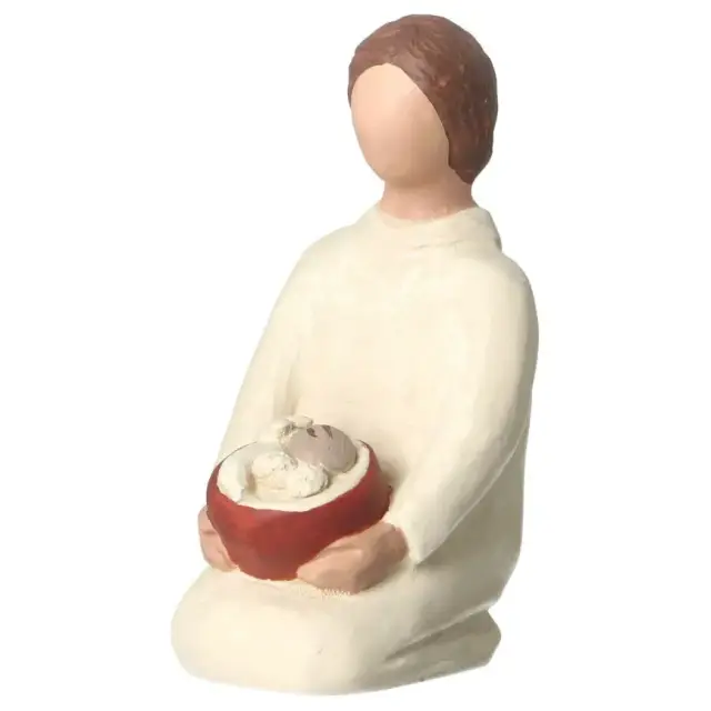 Nativity scene Onillon 10 cm stone white - Kneeling shepherd