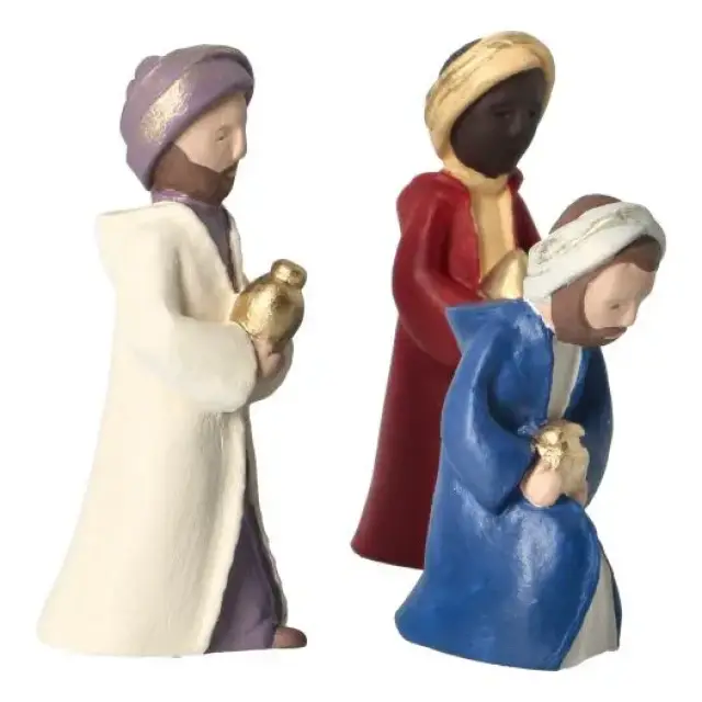 Sand nativity scene Pierreline 8 cm polychrome - Three Wise Men