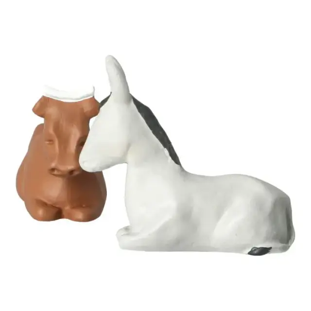 Sand nativity scene Pierreline 8 cm polychrome - Donkey and ox