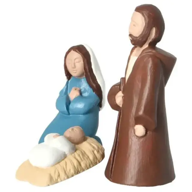 Sand nativity scene Pierreline 8 cm polychrome - Holy Family
