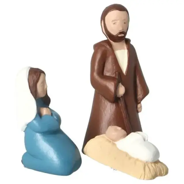 Sand nativity scene Pierreline 8 cm polychrome - Holy Family