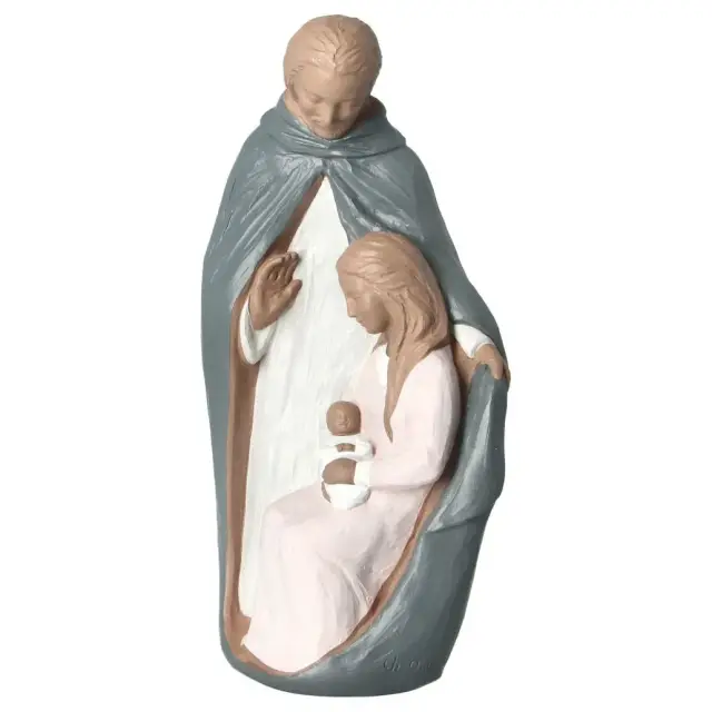 Statue en pierreline Sainte Famille 30 cm couleur