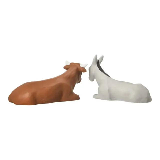 Crèche Nuit de Lumière 20 cm - Ane et boeuf couleur