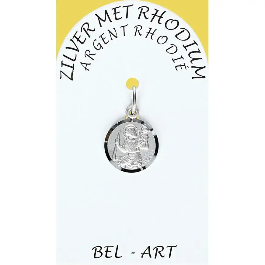 Médaille de Saint Christophe en argent rhodié – 12 mm