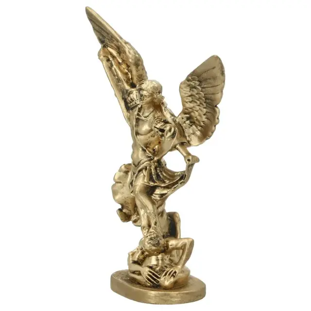 Statue 15 cm - Albâtre bronzé - St Michel