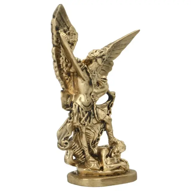 Statue 15 cm - Albâtre bronzé - St Michel