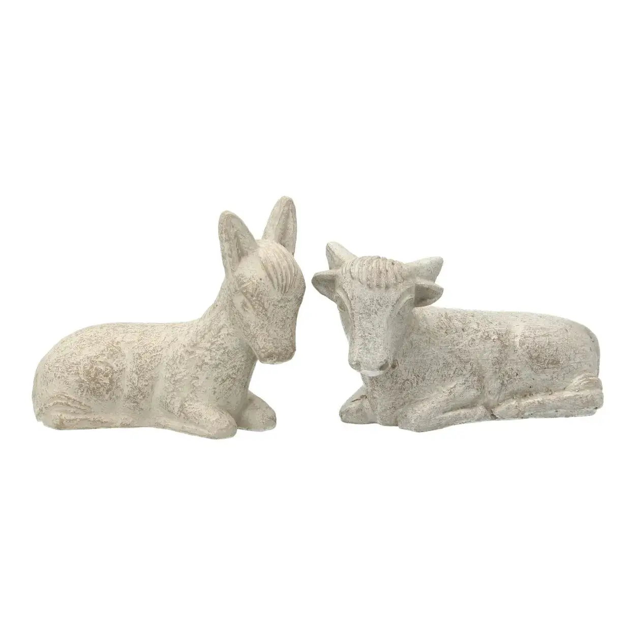 Ane et boeuf - 8 cm - Blanc