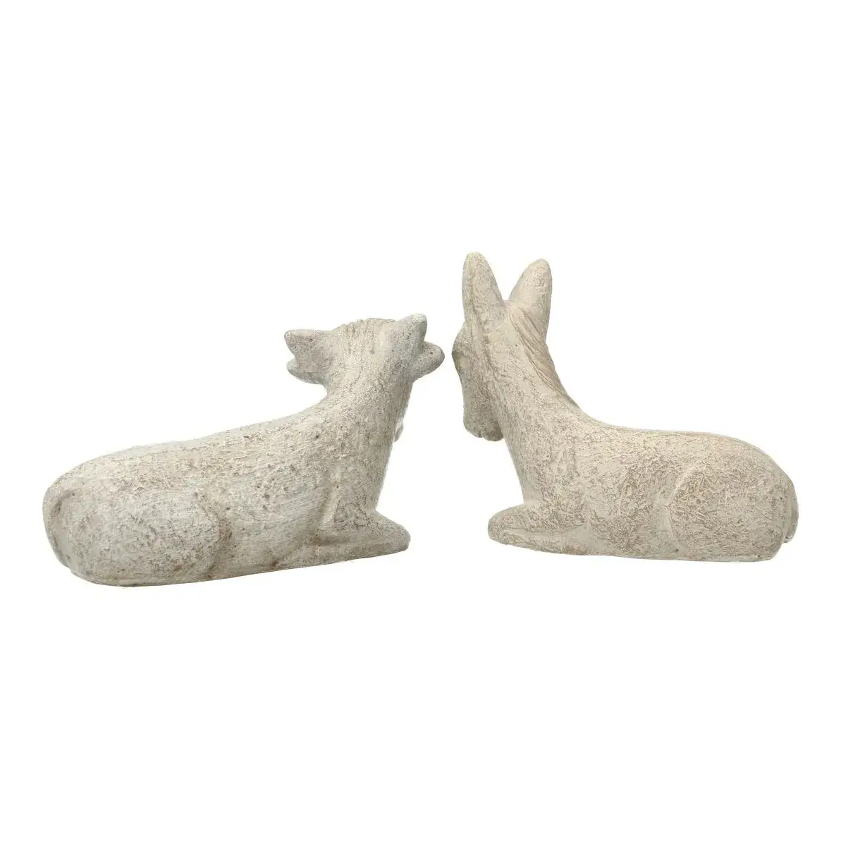 Ane et boeuf - 8 cm - Blanc
