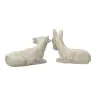 Donkey and ox – 8 cm – White