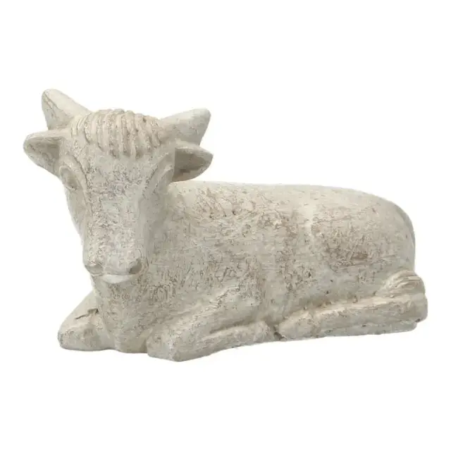 Donkey and ox – 8 cm – White