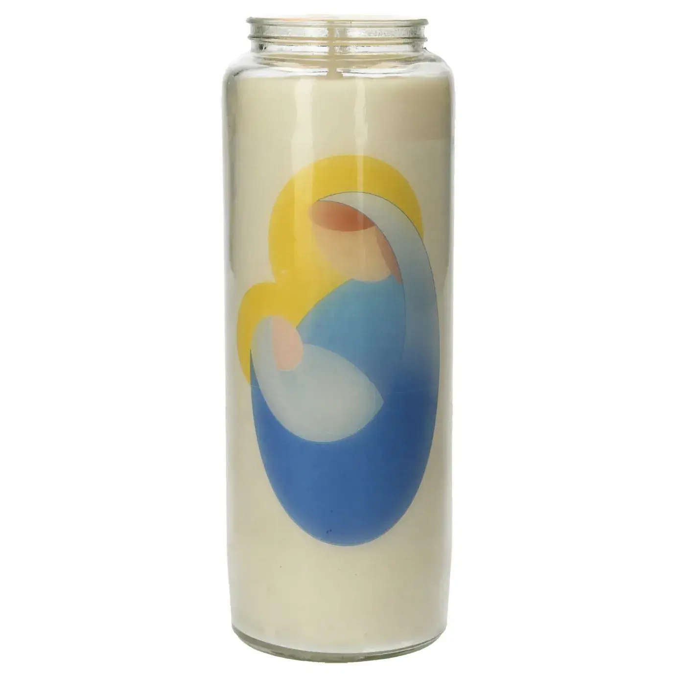 9 days candle in glas Virgin with child