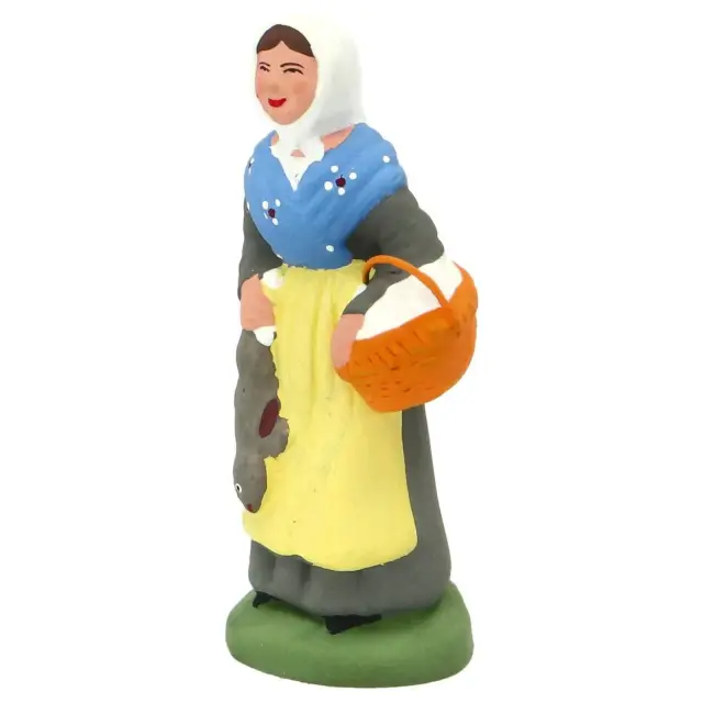 Santon Carbonel (N°2) Provencal Femme au Lapin