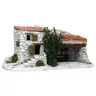 Décor pour santons de Provence - Mas/étable avec lumière - 45 X 16 X H 21 cm